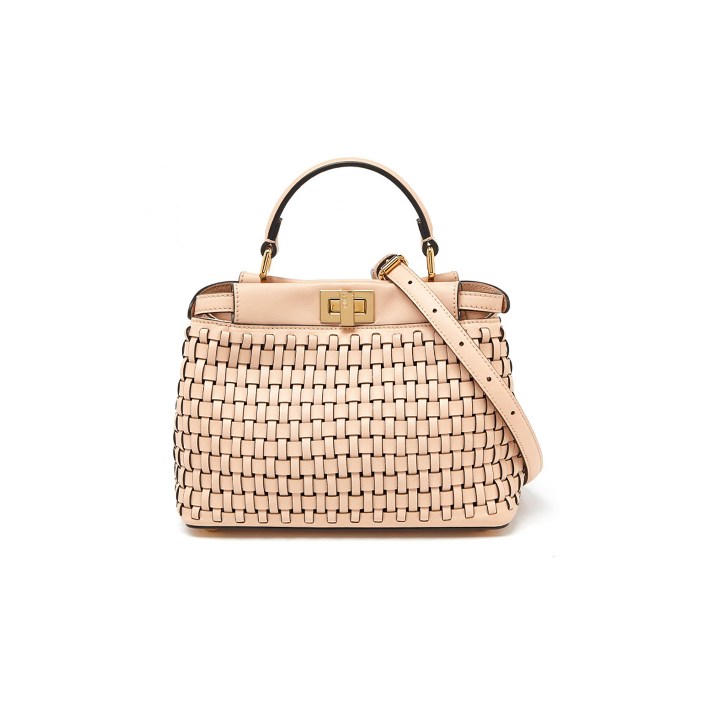 F**di mini peekaboo woven handle bag (24*18.5*10.5cm)